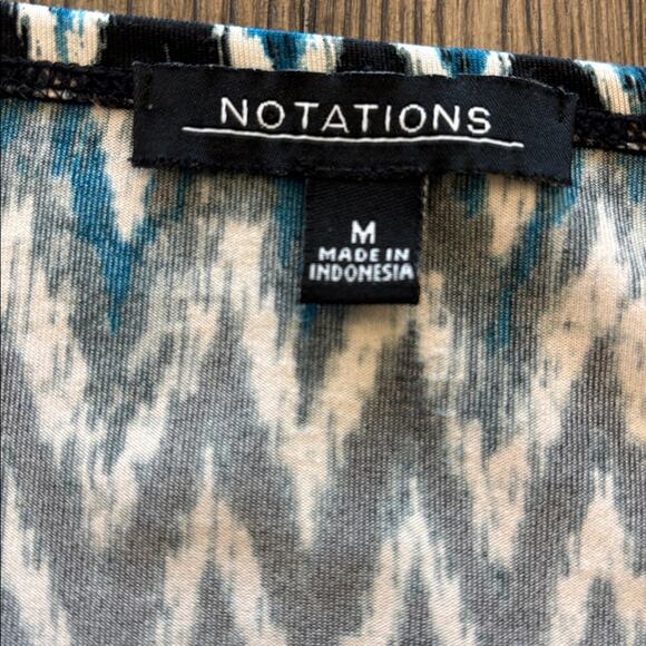 Notations Blue and Black Zigzag Top Medium - Picture 6 of 7